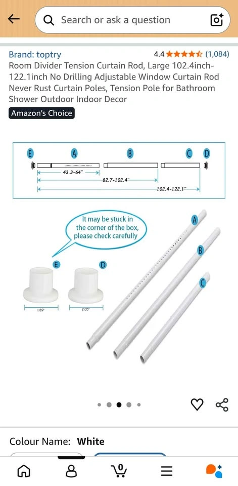 Tension Rod up to 122in Wide - photo 2