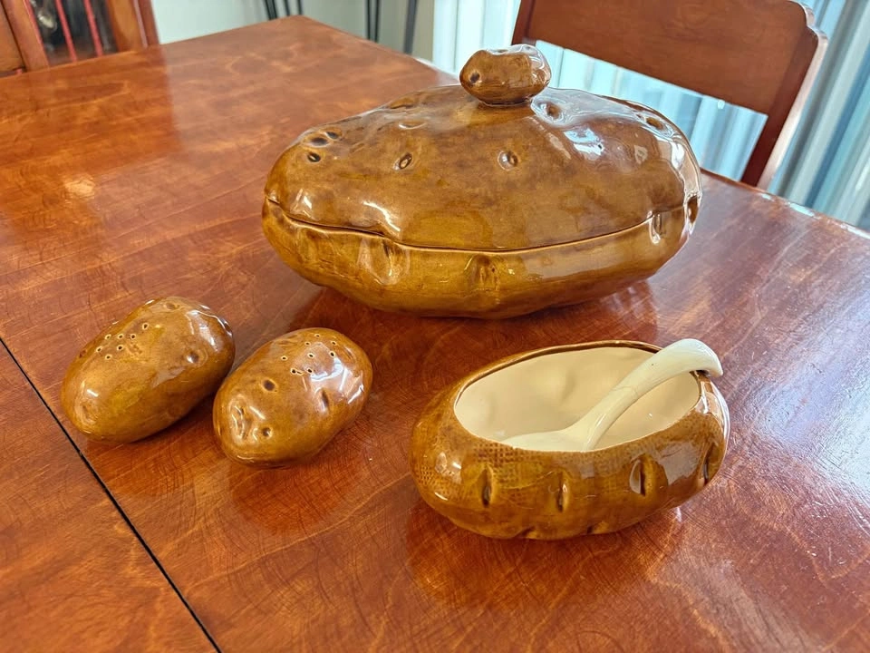 Vintage Ceramic Potato Serving Dish