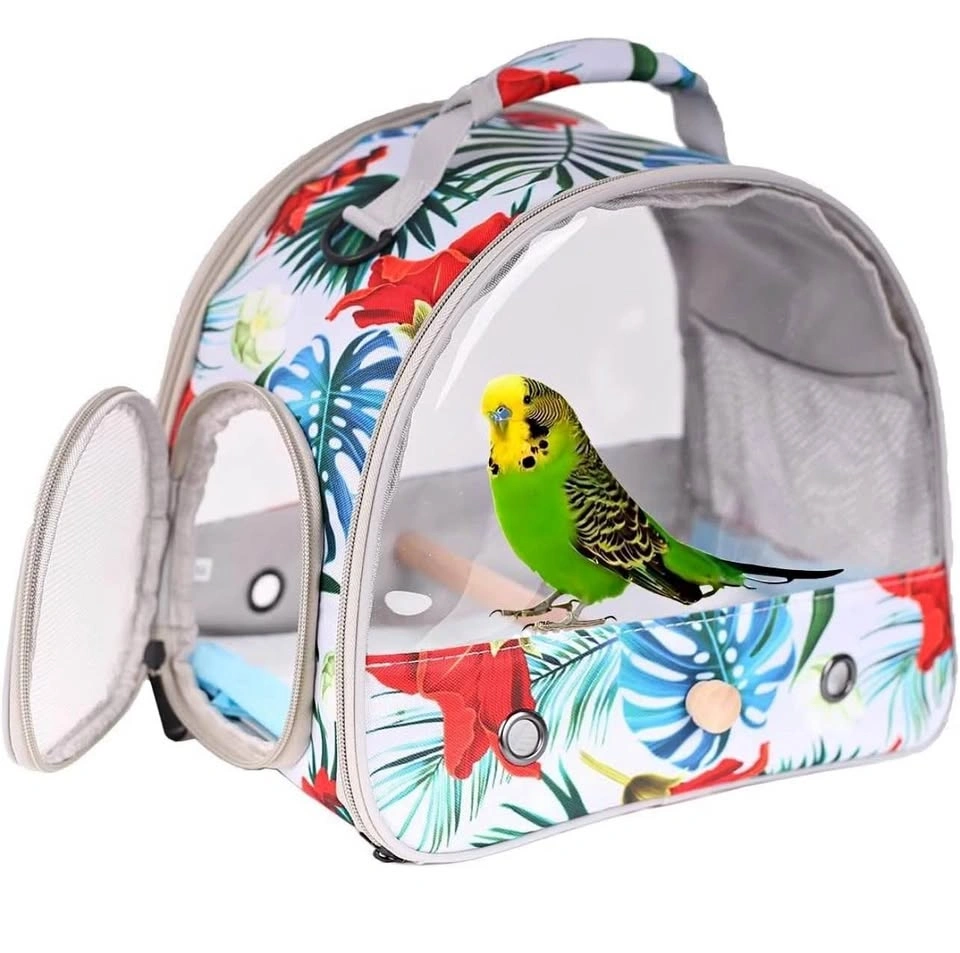 Portable Bird Travel Carrier Cage with Stand Perch