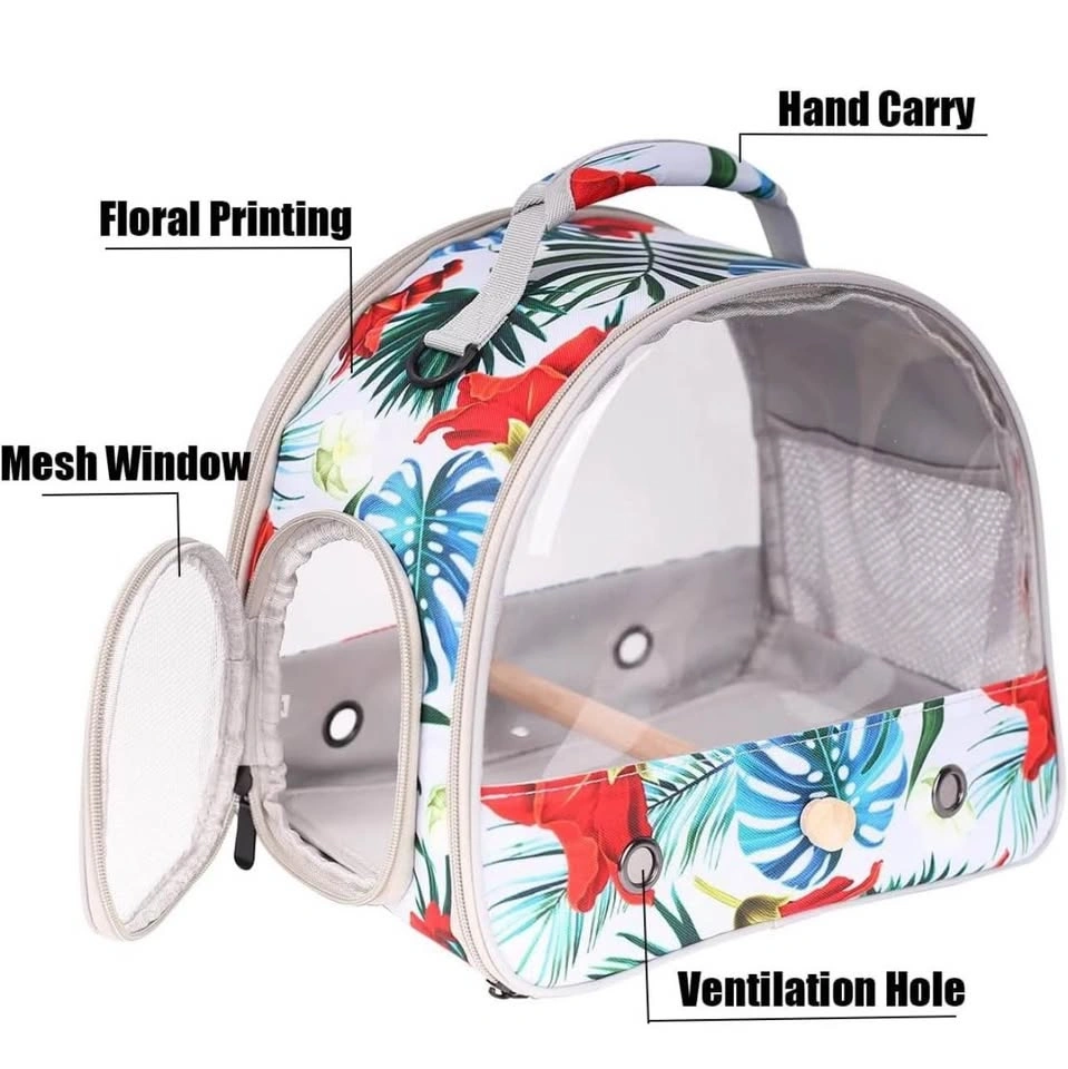 Portable Bird Travel Carrier Cage with Stand Perch - photo 3