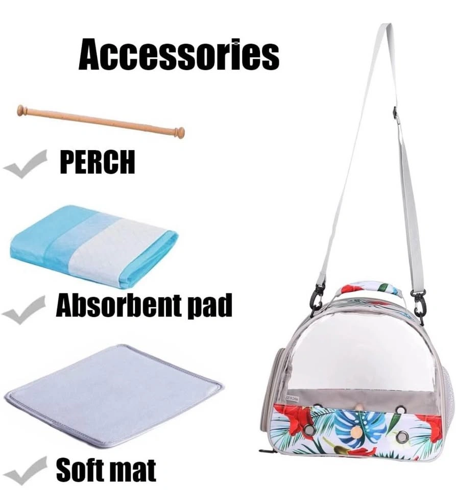Portable Bird Travel Carrier Cage with Stand Perch - photo 4