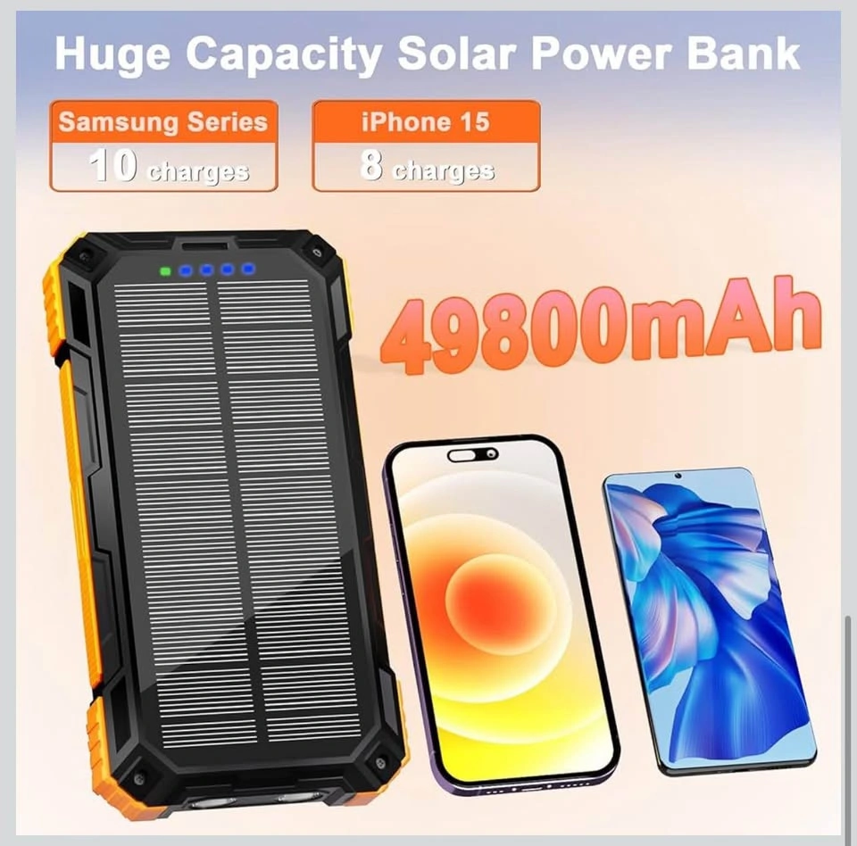 Solar Charger Power Bank - 49800mAh Solar Phone Charger w/ USB-C - photo 4