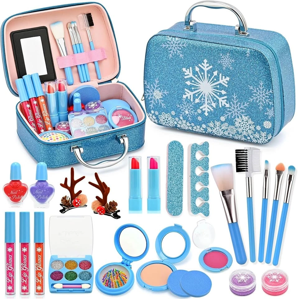Real Washable Makeup Kit for Girls - Non-Toxic Kids Play Make Up