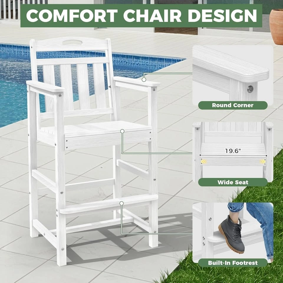 Outdoor Patio Tall Adirondack Bar Chair - photo 5