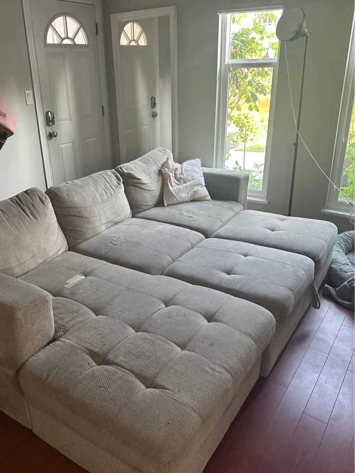 Light grey sectional sofa with chaise - photo 2