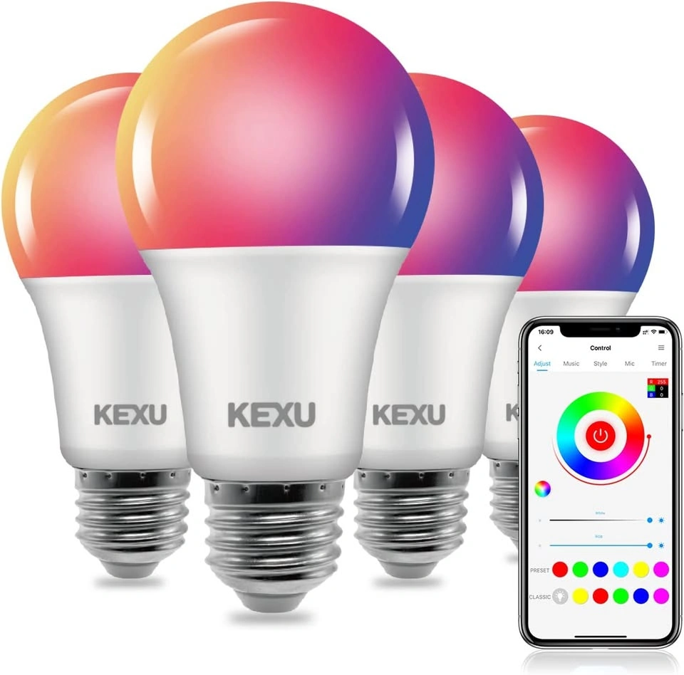 KEXU Smart Light Bulbs RGBW 16 Million Colors - 4 Pack