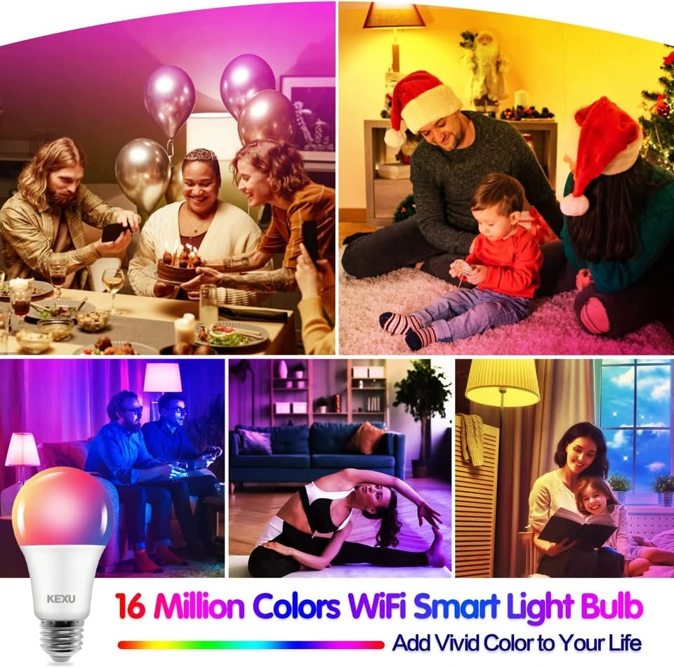 KEXU Smart Light Bulbs RGBW 16 Million Colors - 4 Pack - photo 3