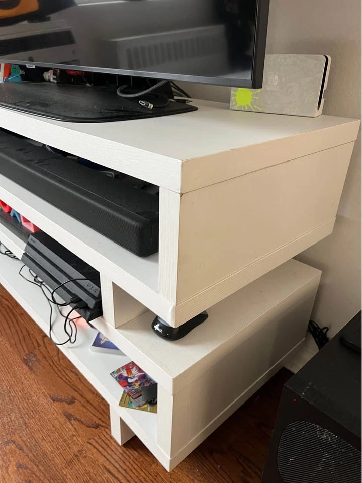 White multi-tiered TV stand - photo 3