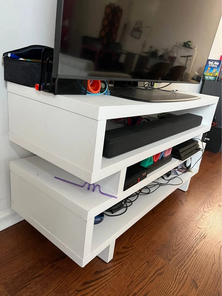White multi-tiered TV stand - photo 4