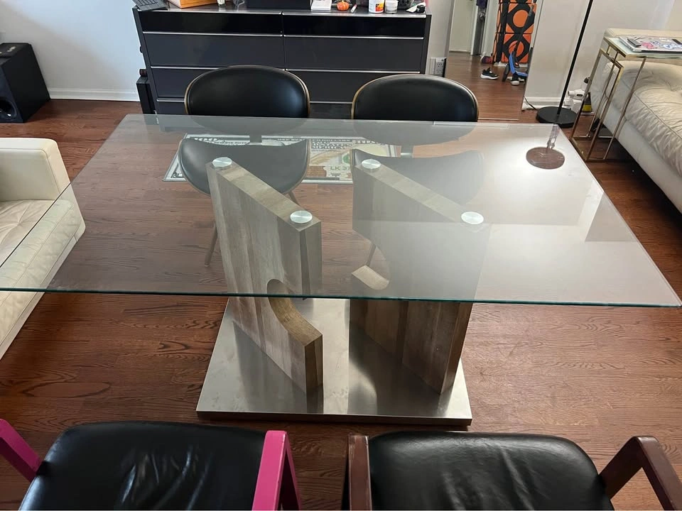 Luxury Modern Glass Dining Table Set – Seats 6 - photo 2