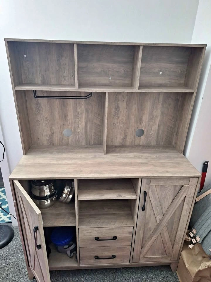 Farmhouse Style Wood Hutch/Buffet