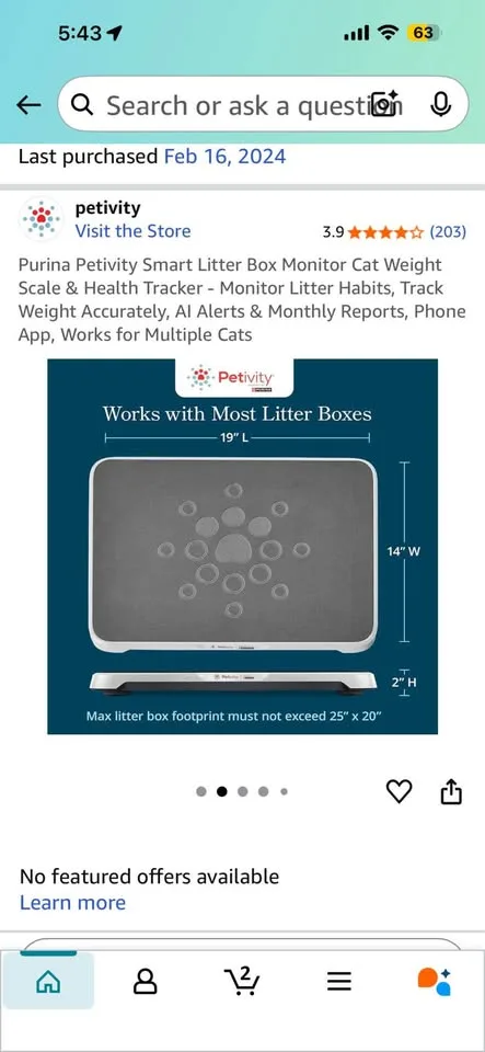 Petivity Smart Litter Box Scale - Used image indicator(10)