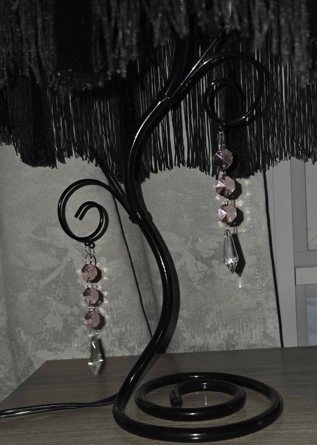 Black Lamp with Pink Crystals - photo 2