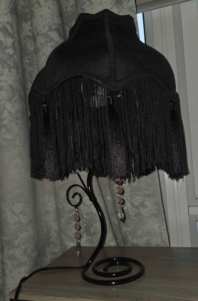 Black Lamp with Pink Crystals - photo 4