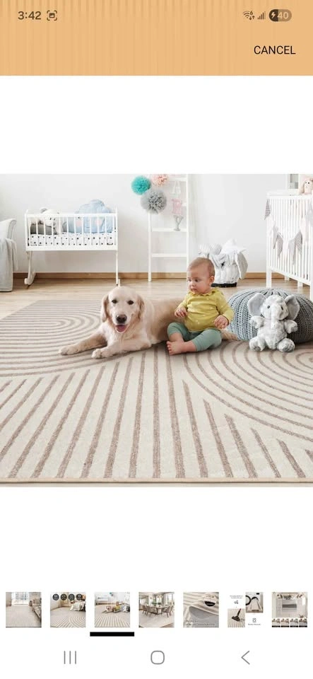 9x6 Boho Area Rug, Machine Washable - photo 3