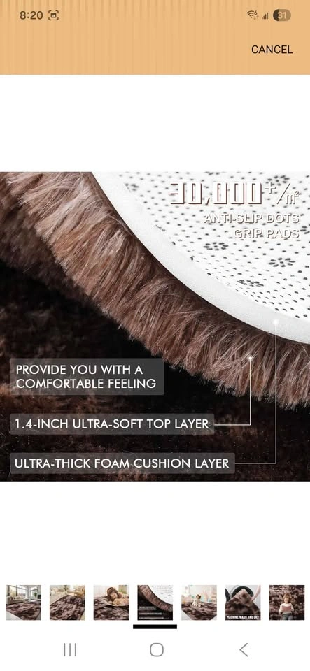 8x10 Shaggy Brown Dyed Area Rug - photo 4