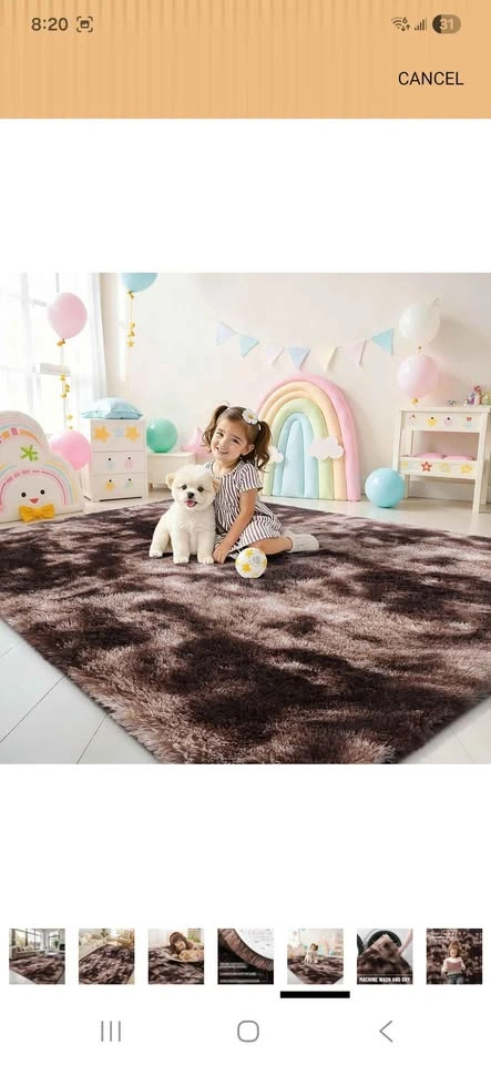 8x10 Shaggy Brown Dyed Area Rug - photo 5