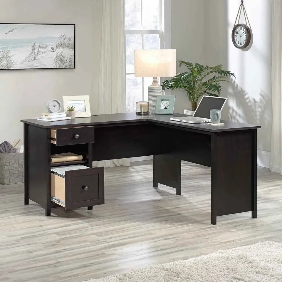 Sauder L-Shape Executive Desk, Estate Black, NEW image indicator(3)