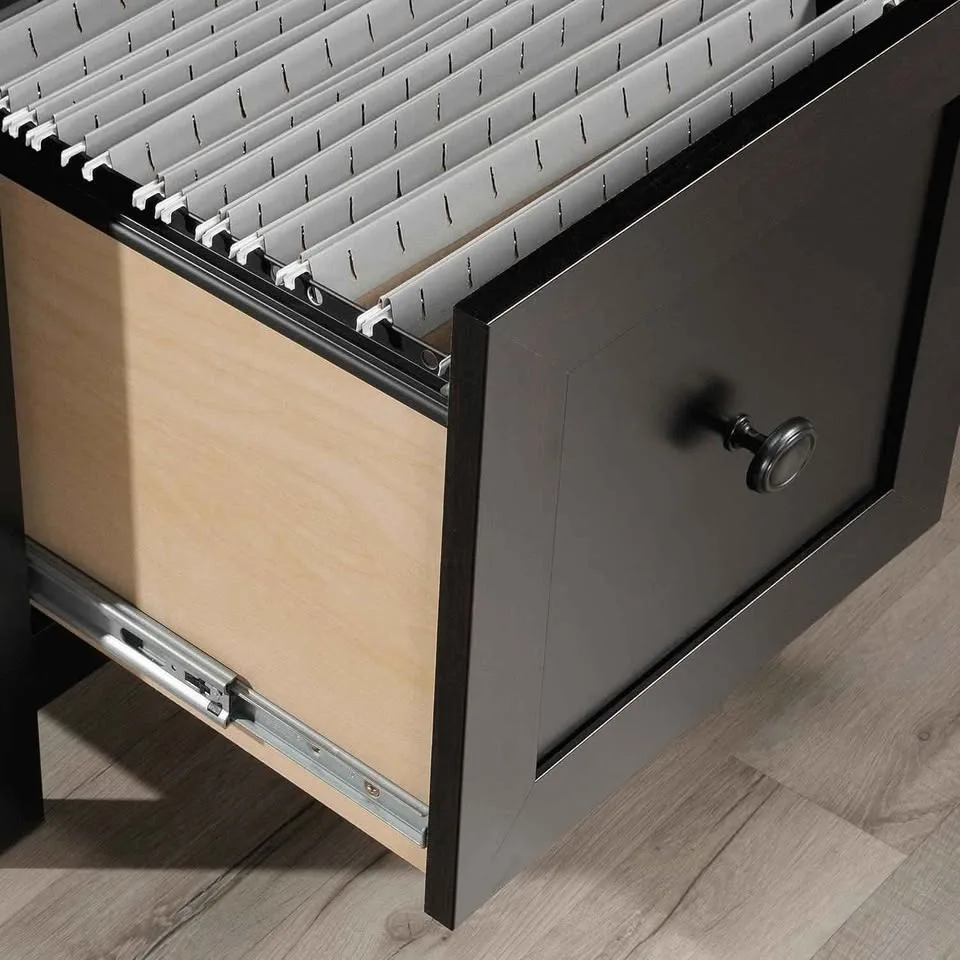 Sauder L-Shape Executive Desk, Estate Black, NEW image indicator(6)