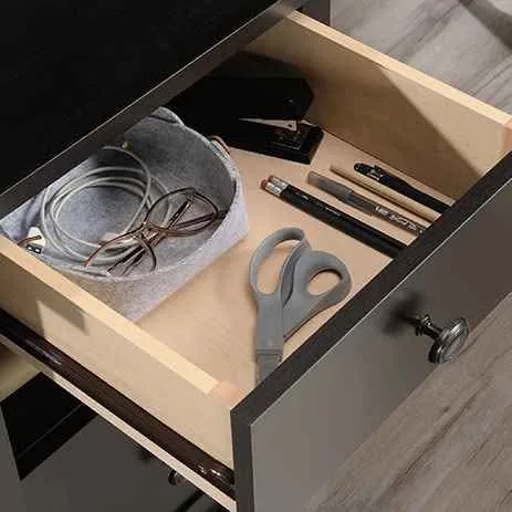 Sauder L-Shape Executive Desk, Estate Black, NEW image indicator(8)