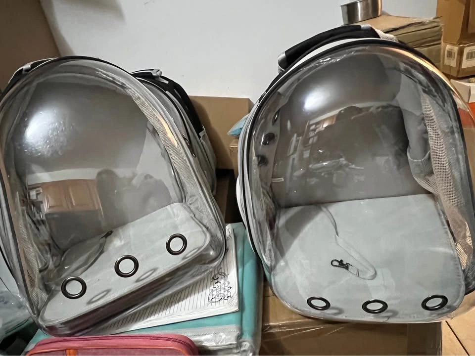 2 Clear Pet Carrier Backpacks - $15 each - photo 2