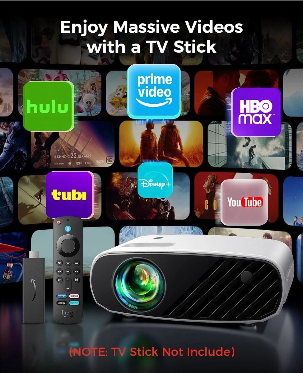 ELEPHAS Mini Projector for iPhone, 7000L, 1080P HD - photo 3