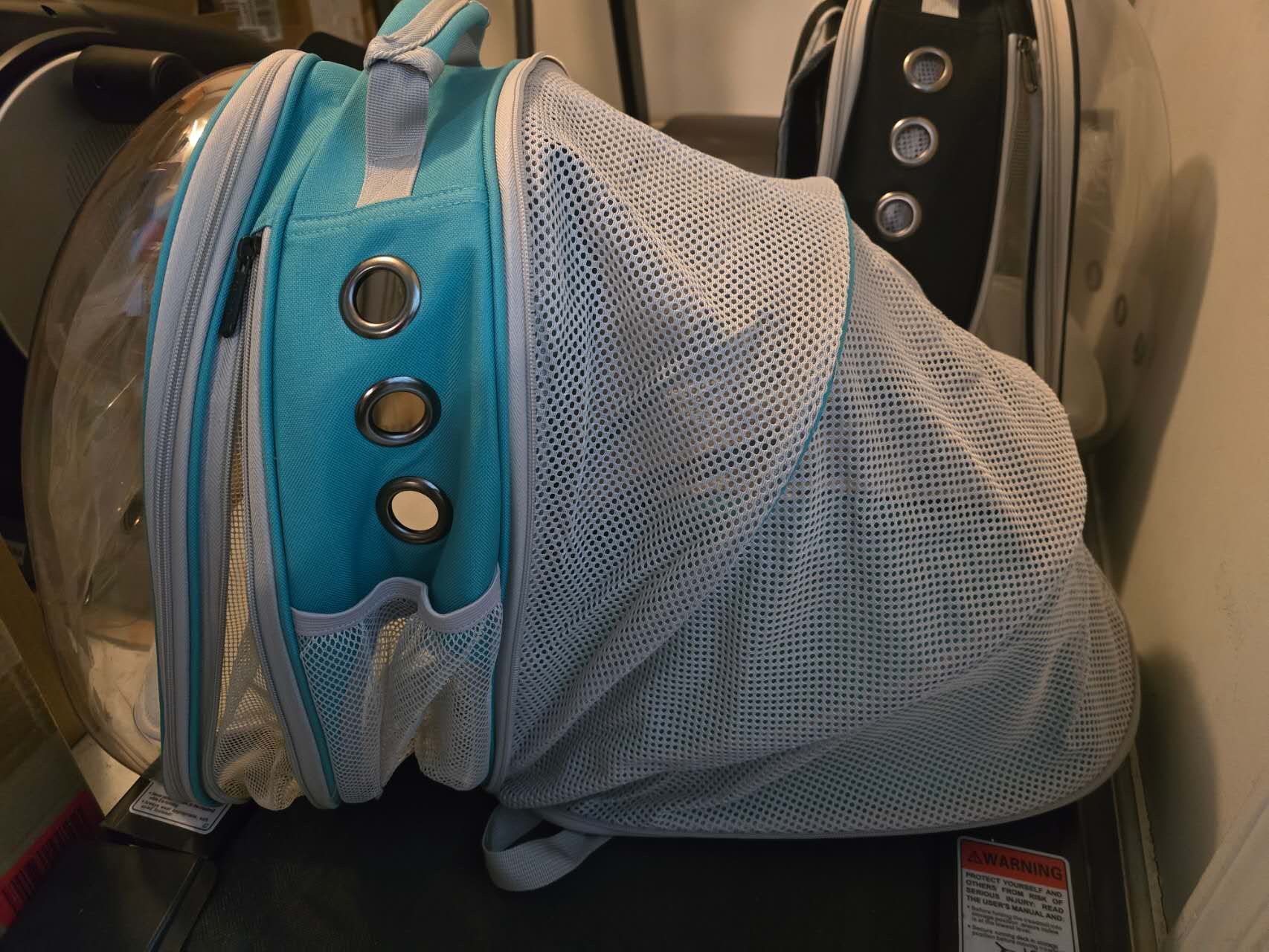 Pet Carrier Backpack with Back Extension - Black/Green - photo 5