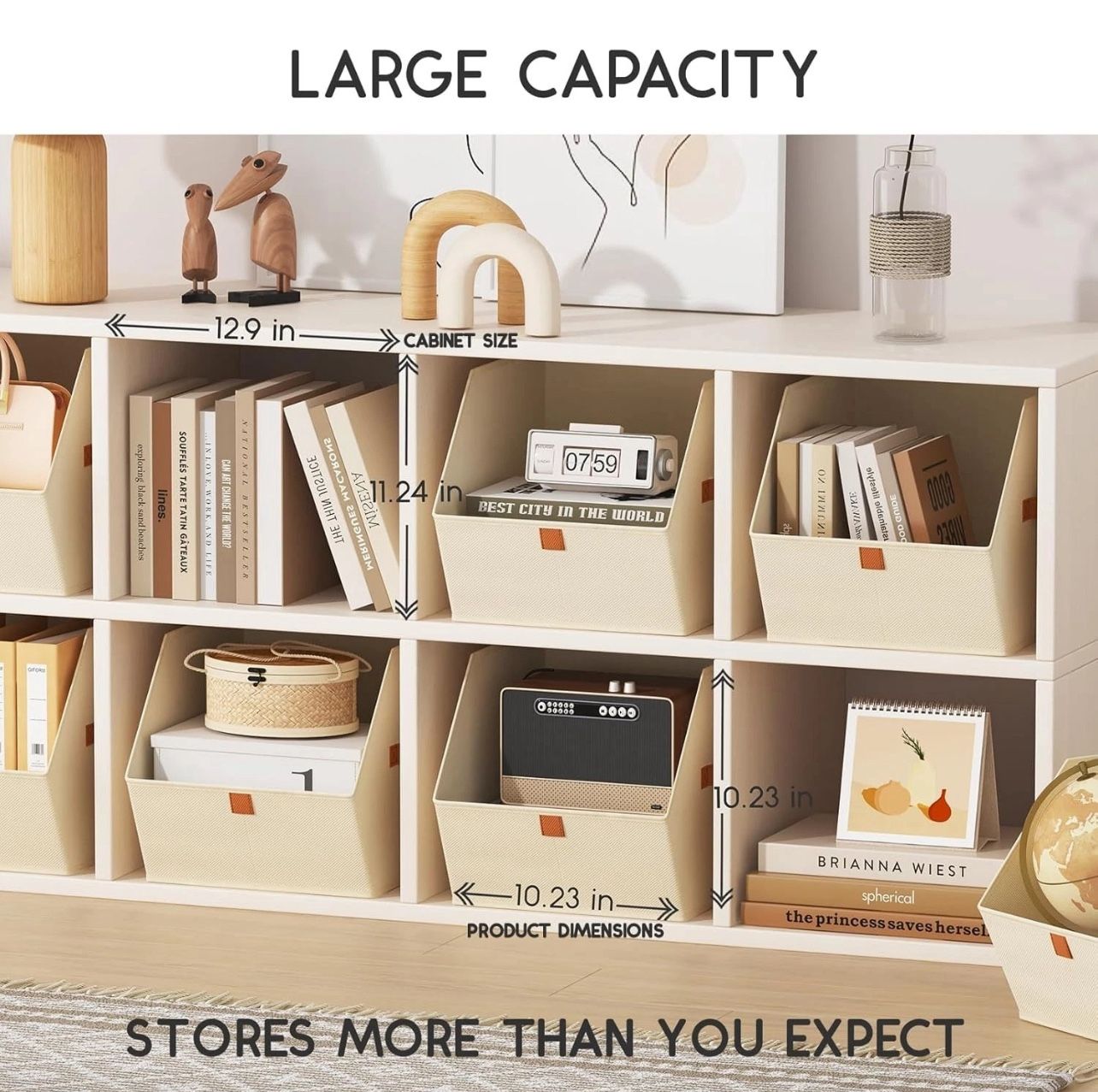 6 Pack Fabric Closet Storage Cubes - Beige - photo 3