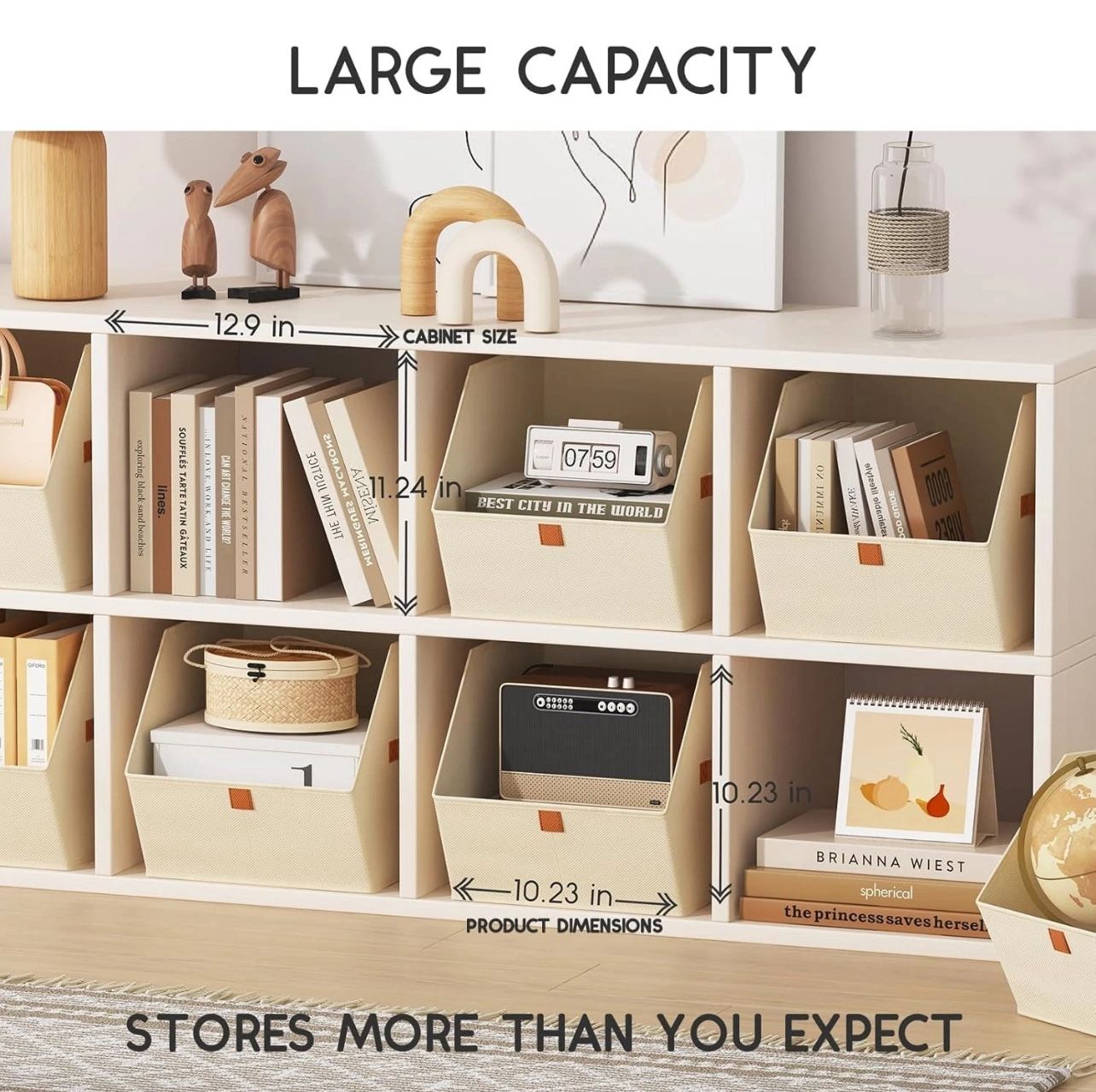 6 Pack Fabric Storage Cubes - Beige - photo 3