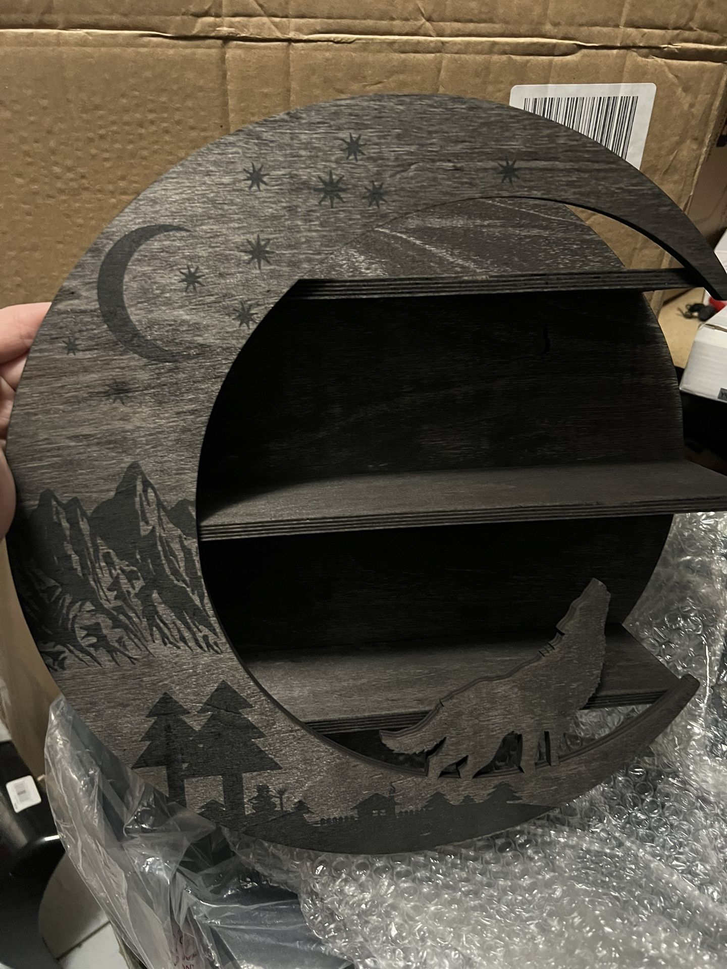 Wood Moon Shelf for Crystals, Oils - photo 4