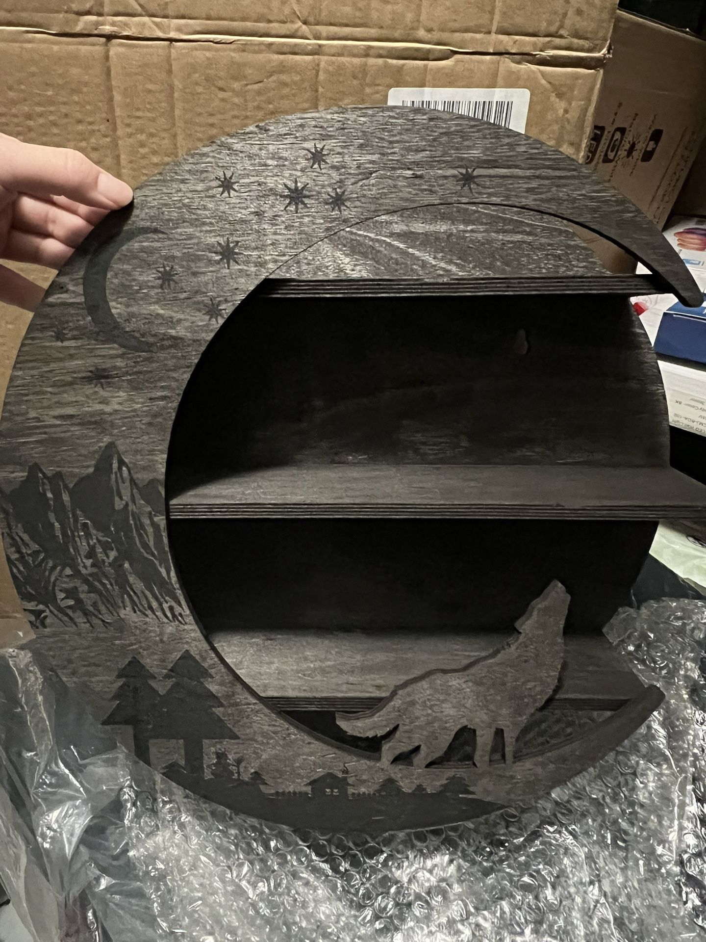 Wood Moon Shelf for Crystals, Oils - photo 5