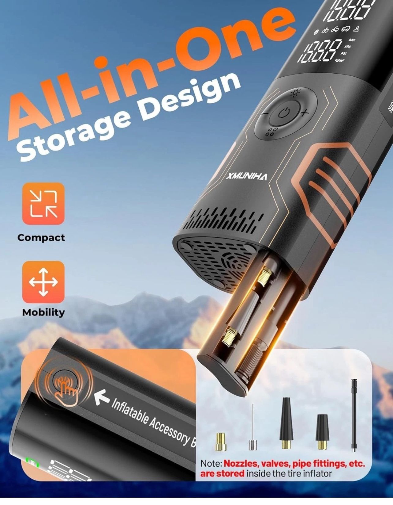 Portable Air Compressor - Smart APP Control Bike Pump - photo 2