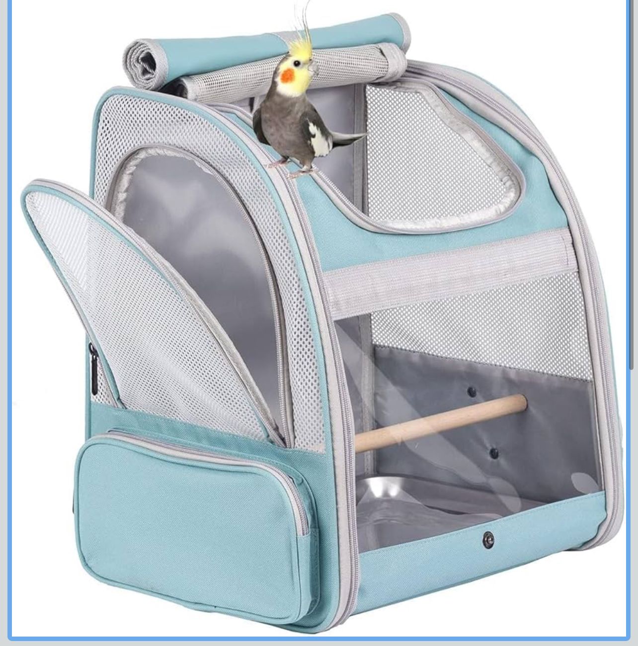 Bird Backpack Carrier with Stand Perch