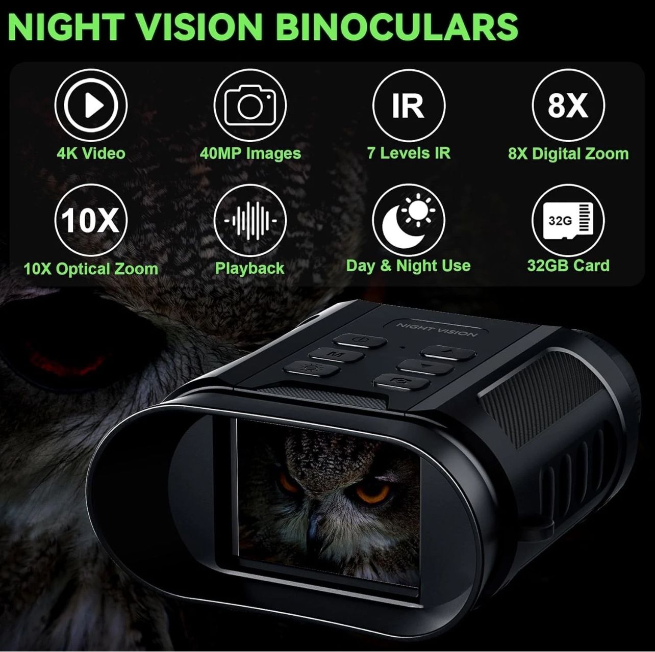 Night Vision Goggles 4K HD IR Binoculars - photo 2
