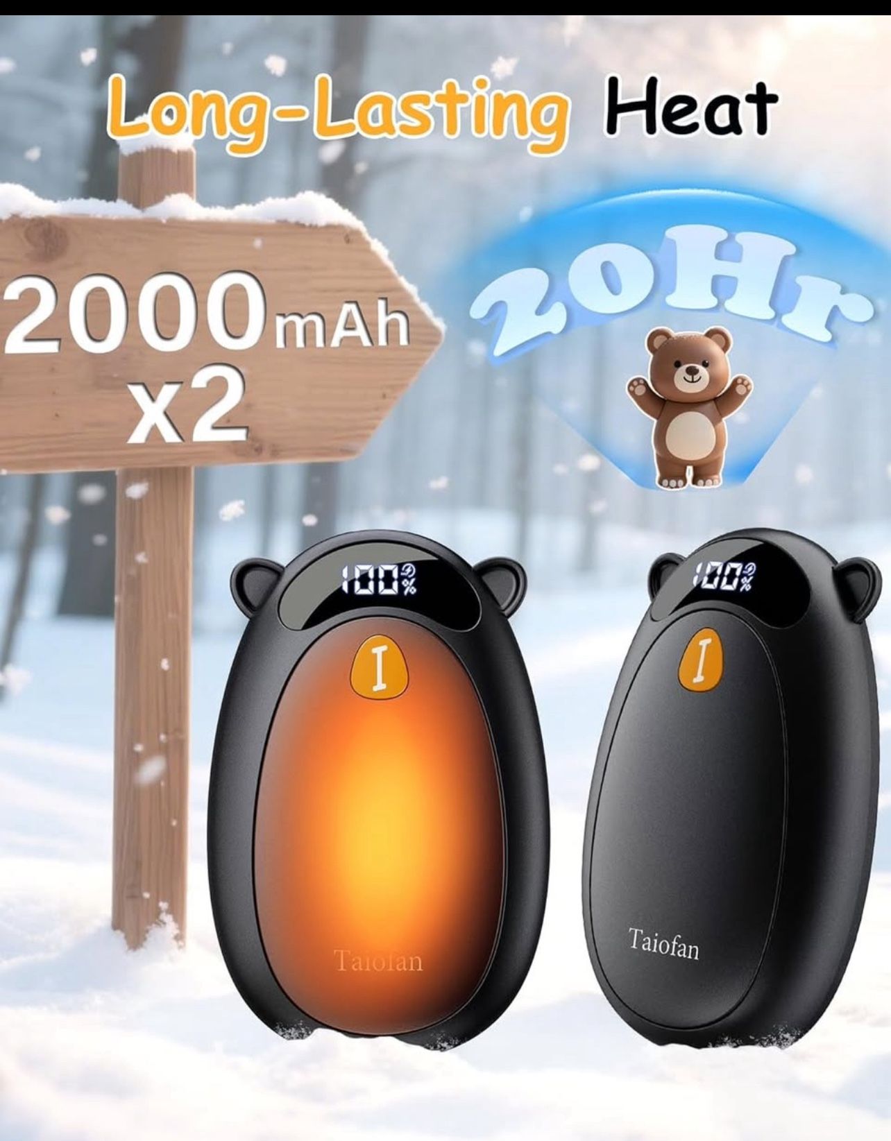 Rechargeable Electric Hand Warmers - Cute Bear Design - photo 2