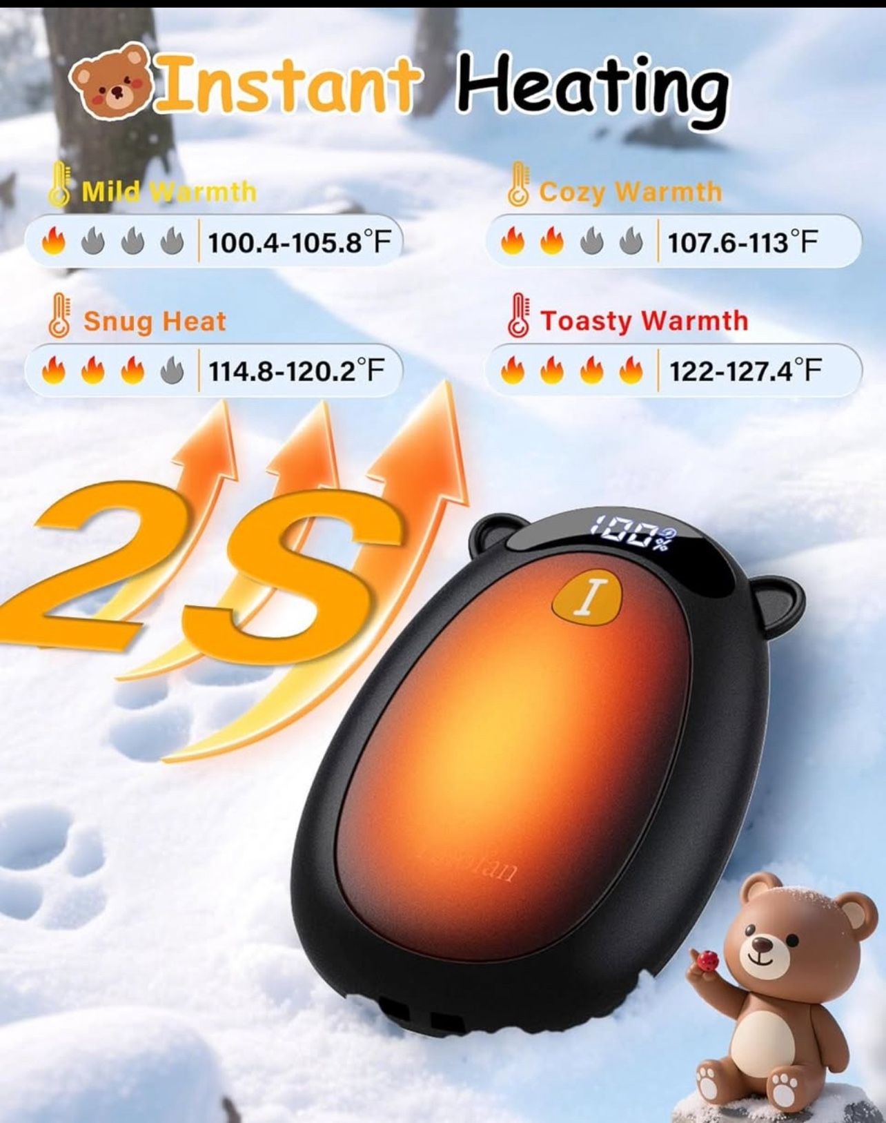 Rechargeable Electric Hand Warmers - Cute Bear Design - photo 3