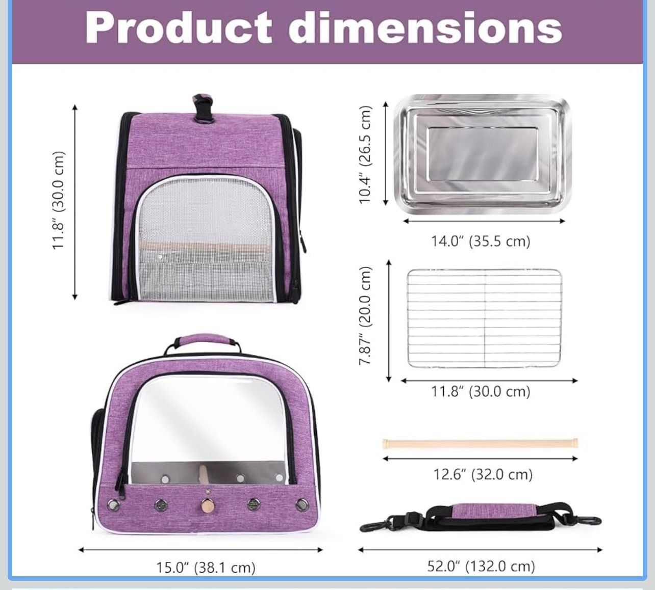 Bird Travel Carrier Cage for Large Parrot - photo 4
