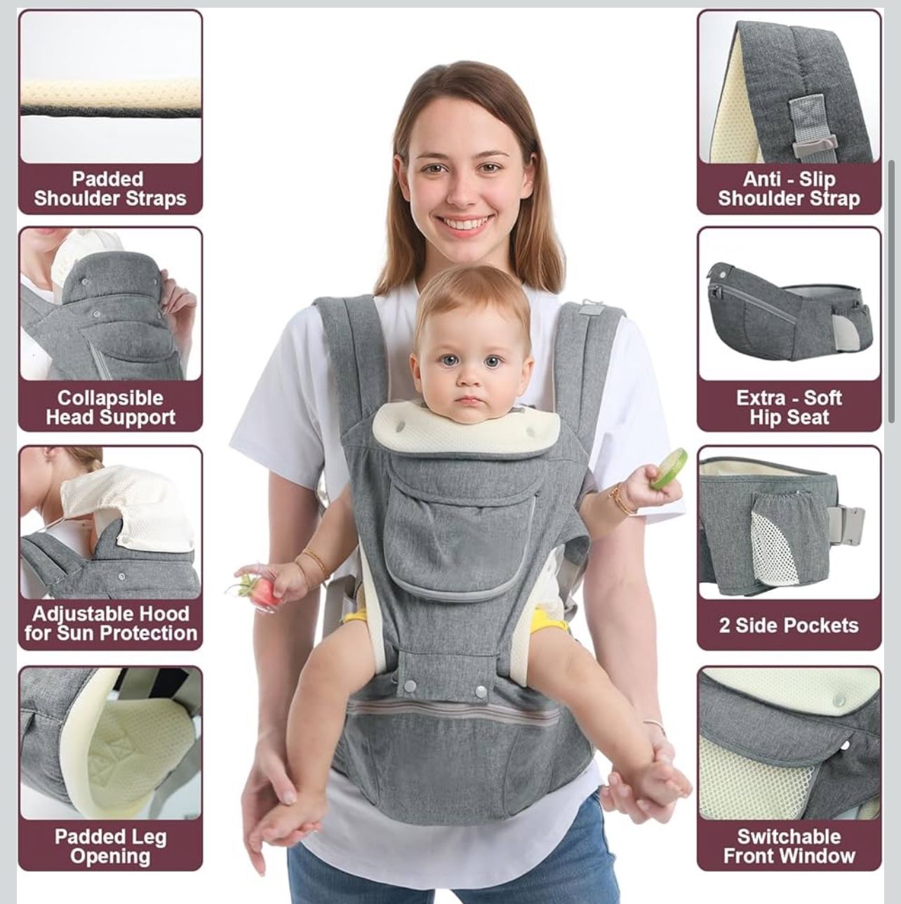 6-in-1 Baby Carrier (Newborn to Toddler, 7-50lbs) - photo 3