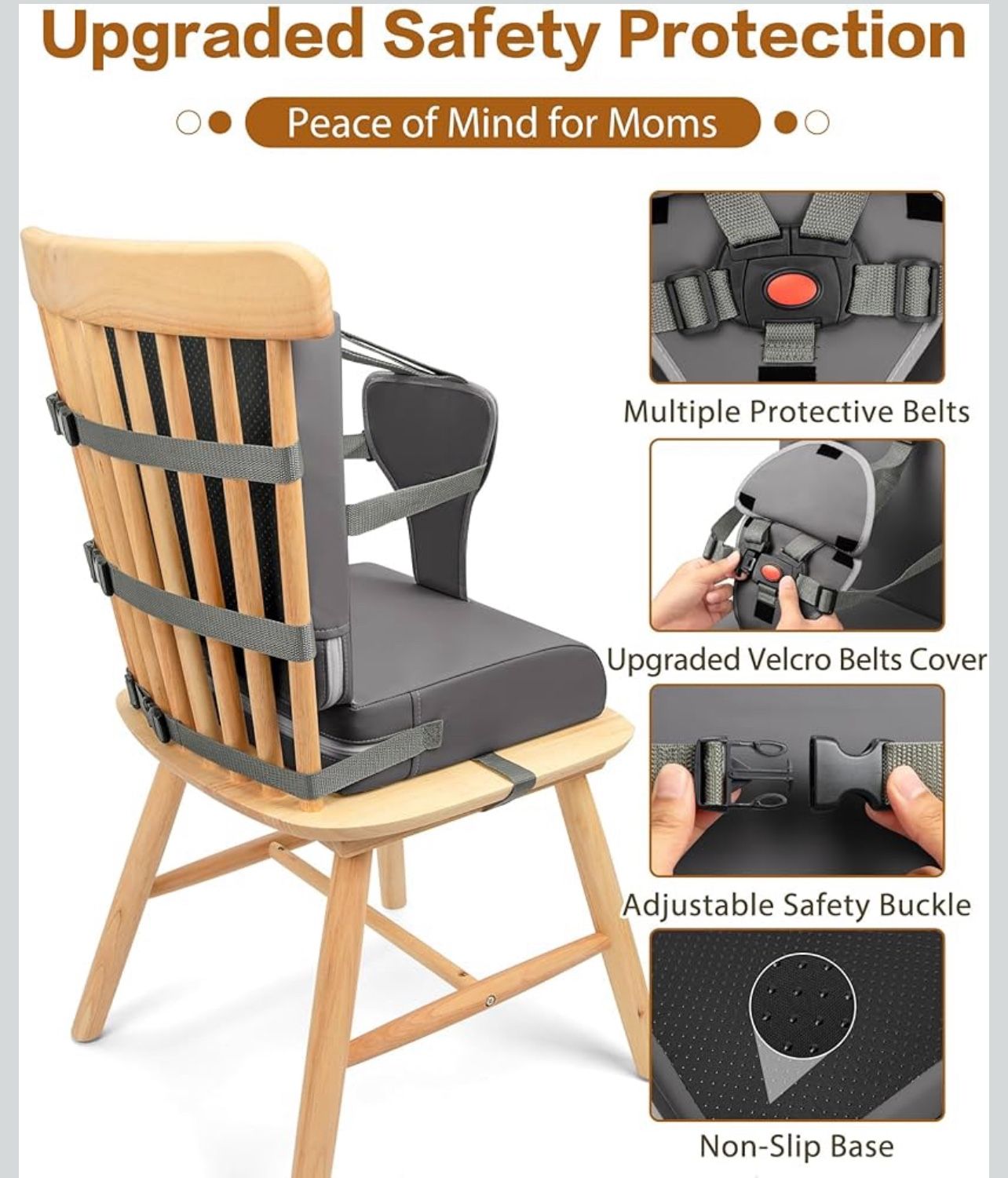 Toddler Booster Seat for Kitchen Chair - Portable & Adjustable - photo 2