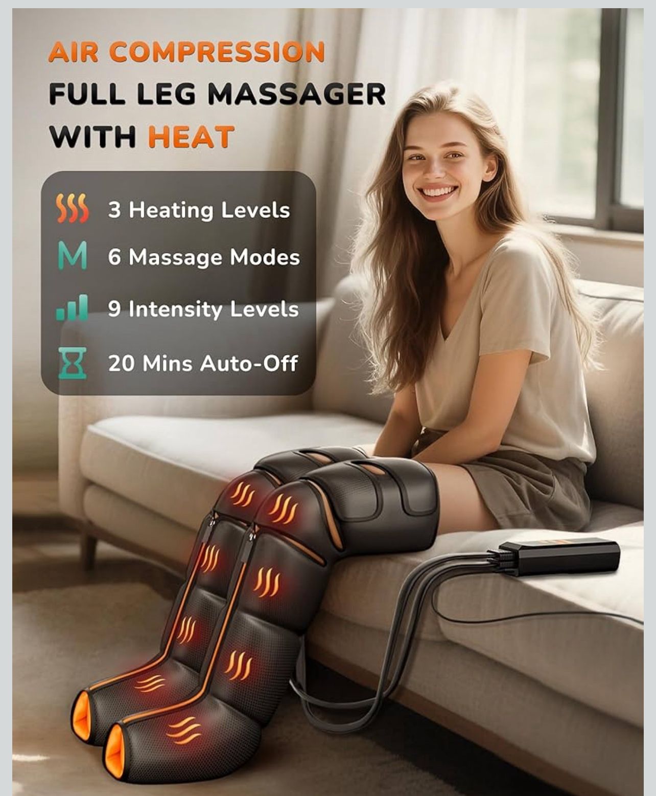 Leg Massager with Heat & Compression - photo 2