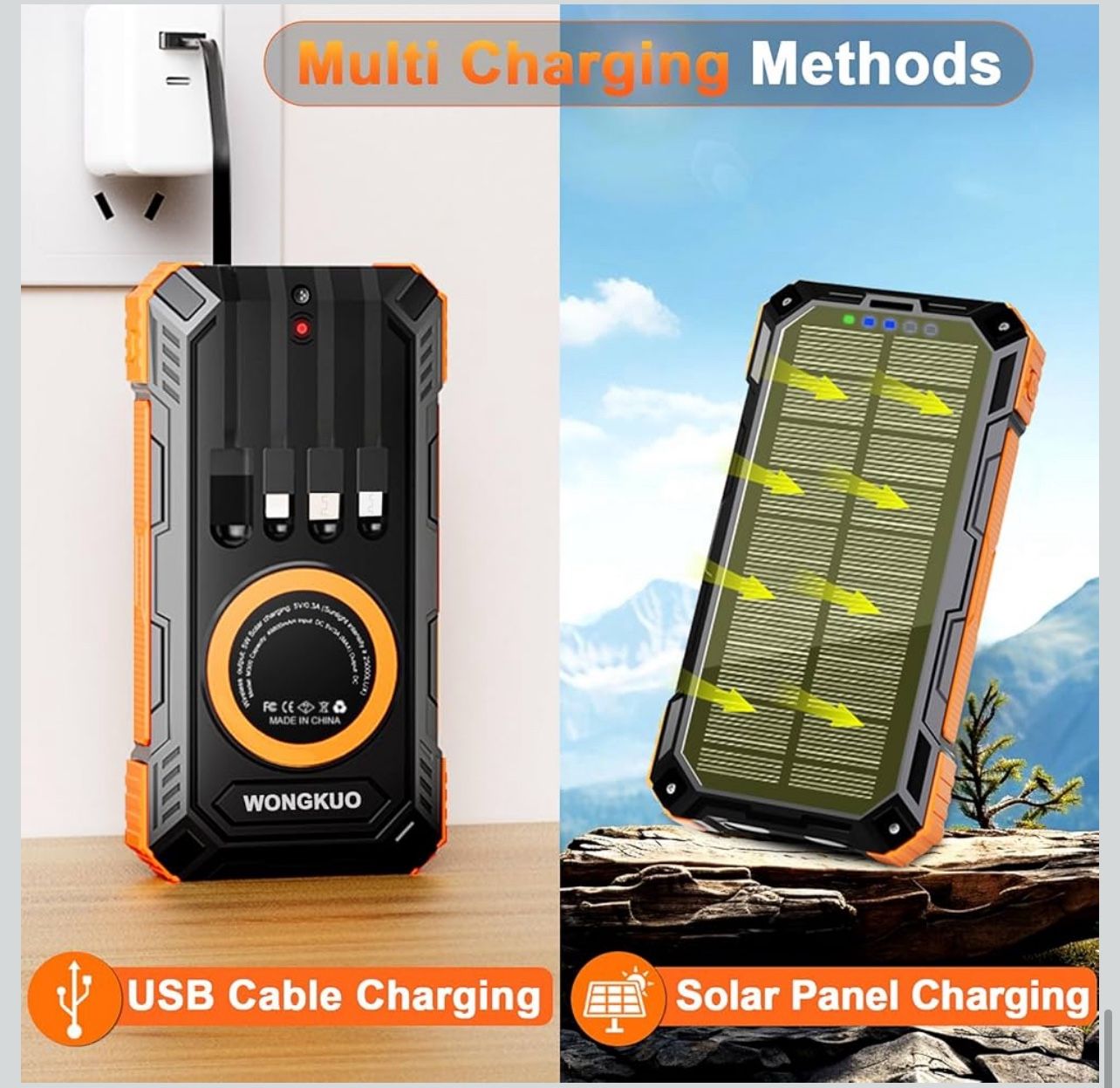 Solar Charger Power Bank - 49800mAh Solar Phone Charger - photo 5