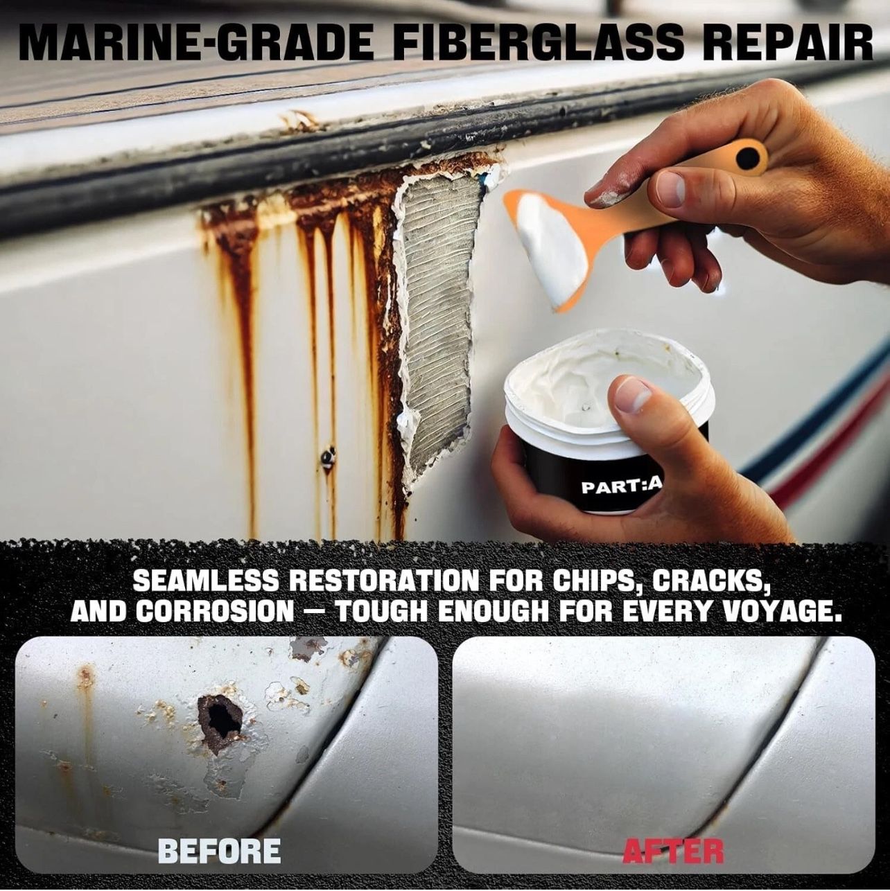 Marine Fiberglass Repair Kit for Boats - Gel Coat Repair - photo 2