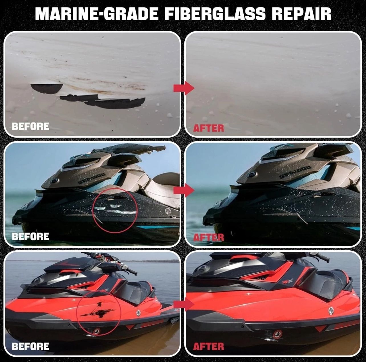 Marine Fiberglass Repair Kit for Boats - Gel Coat Repair - photo 3