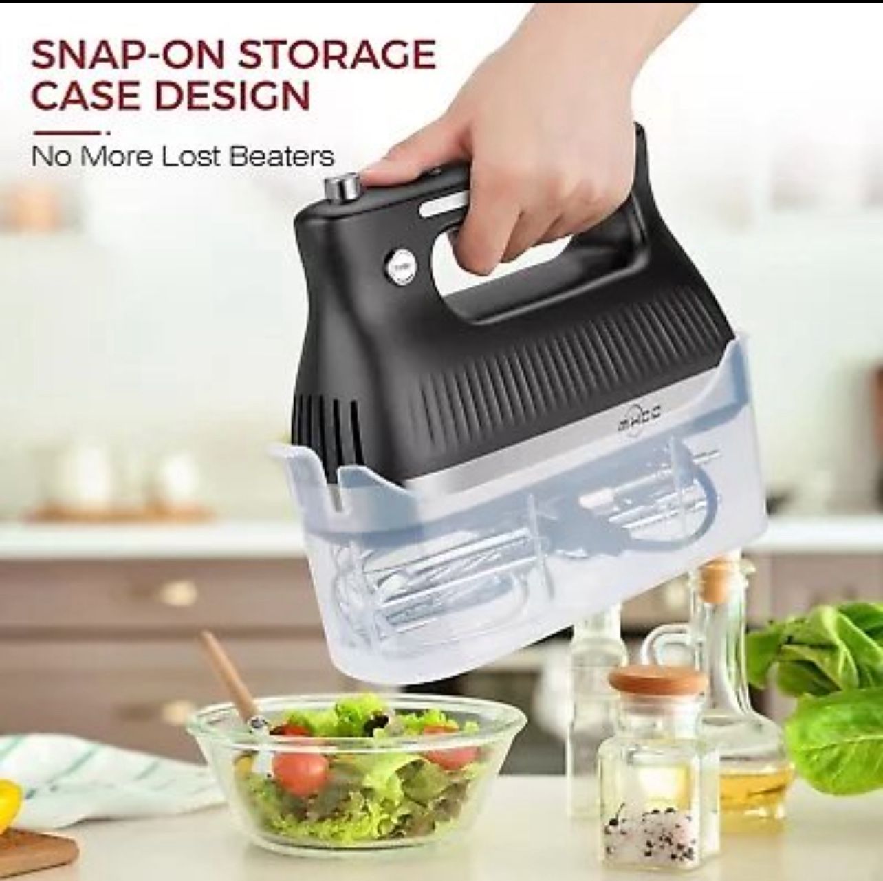 250-Watt 5-Speed Electric Hand Mixer w/ Case - photo 3