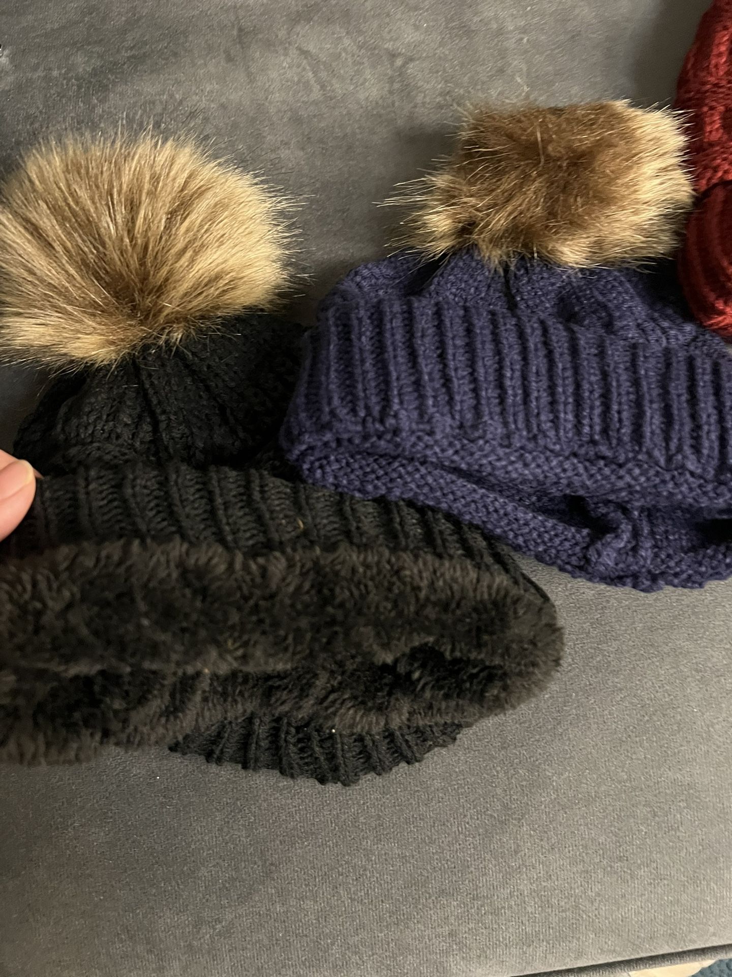 3 Pom Pom Winter Hats - Fleece & Non-Fleece - photo 3