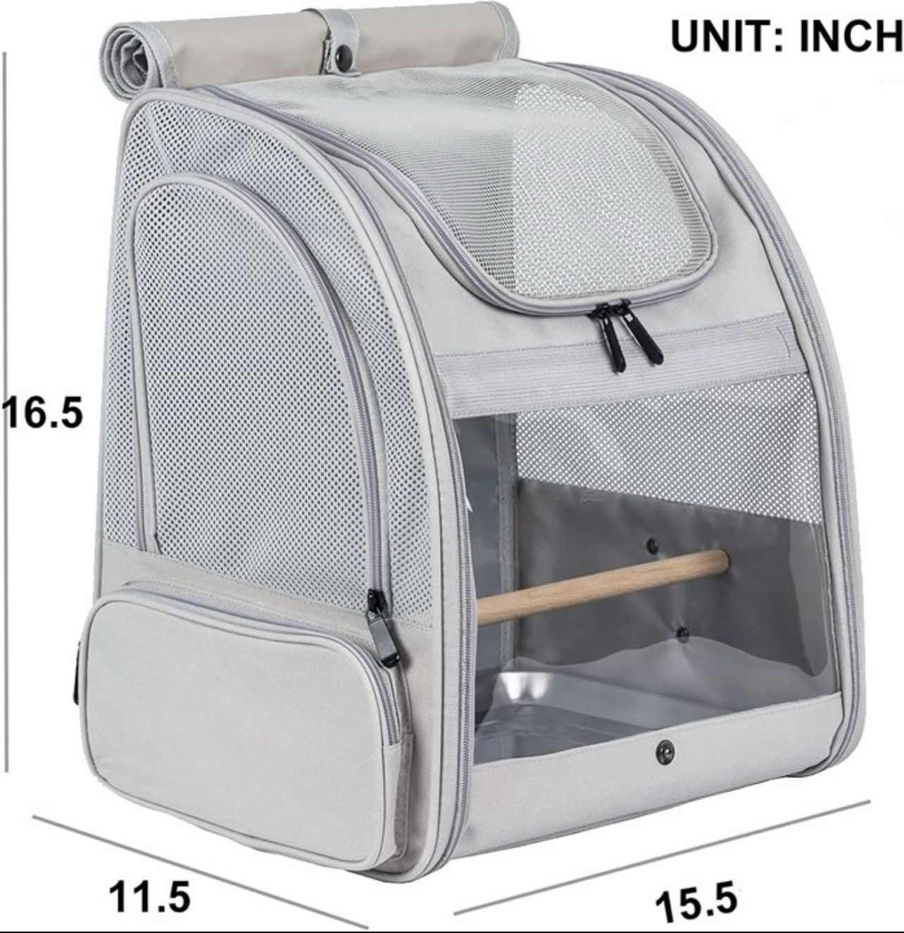 Grey Bird Backpack Carrier with Stand Perch - photo 2