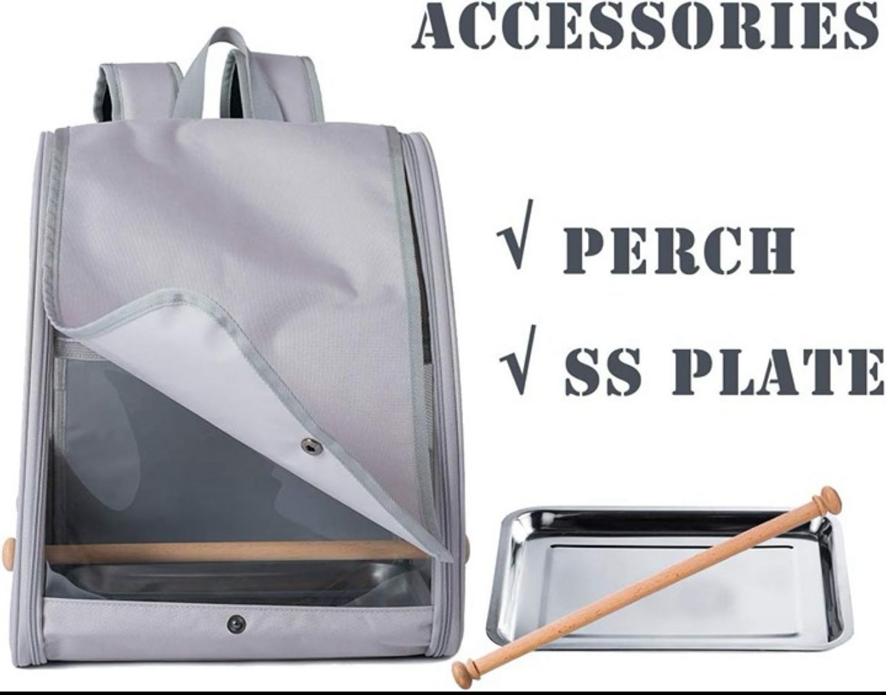 Grey Bird Backpack Carrier with Stand Perch - photo 3
