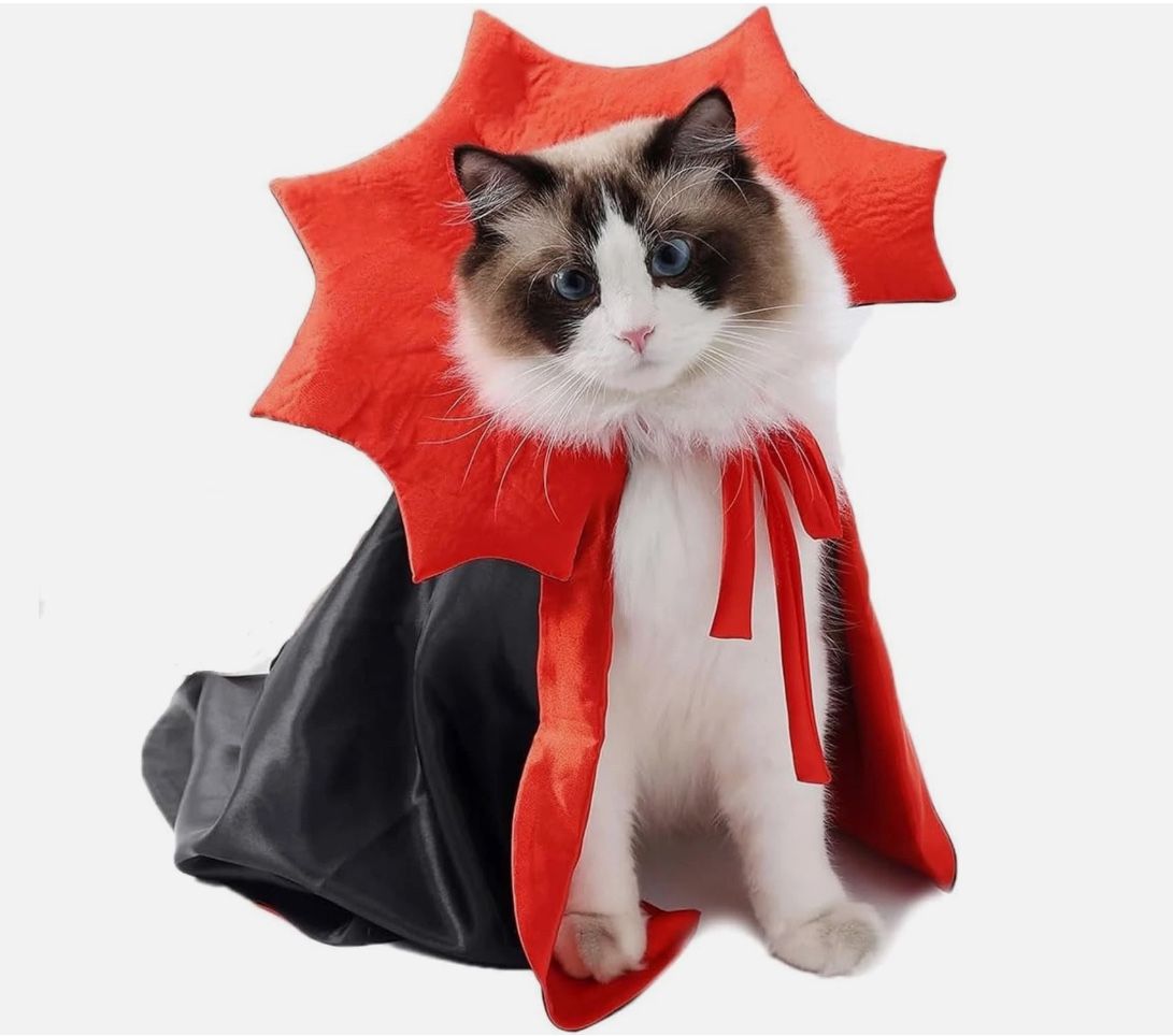 Dog & Cat Vampire Costume Cloak (Black, S) - photo 3