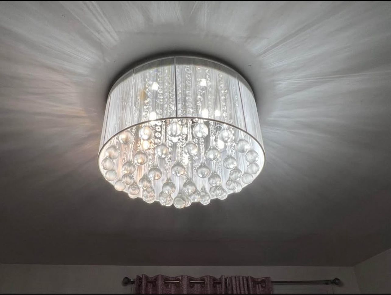 Crystal Chandelier 18" Wide, 12.5" Height