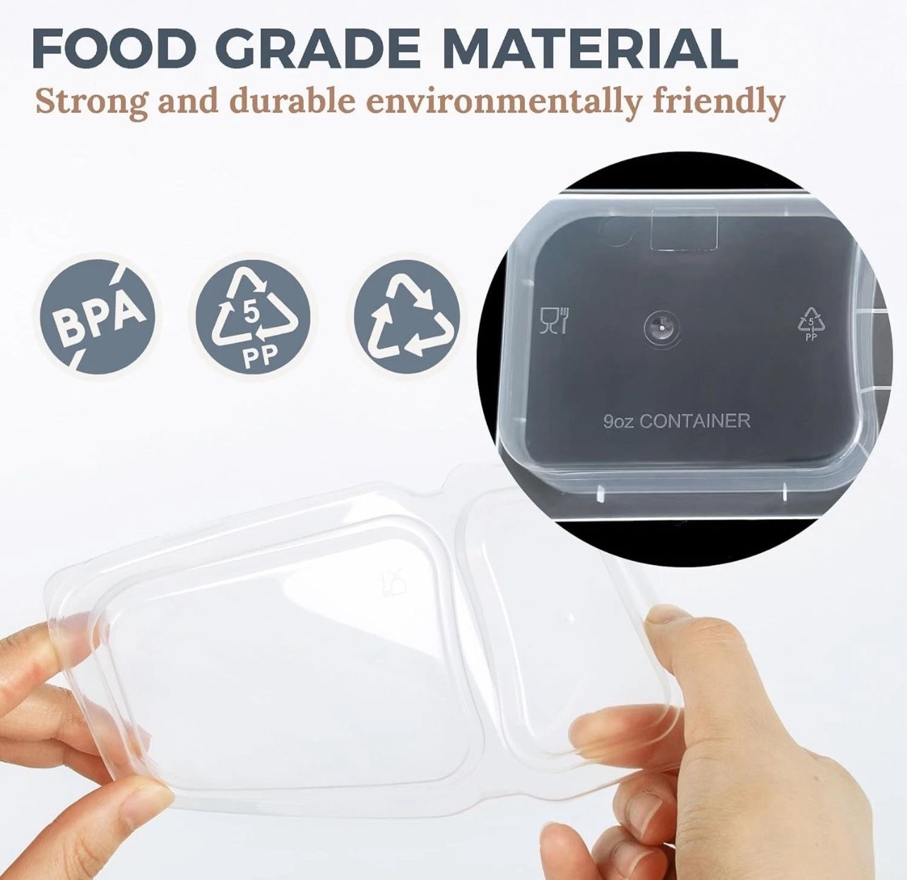 20Pcs Double Compartment Snack Containers, 9OZ Reusable - photo 4